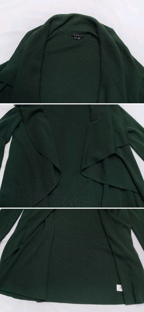 띠어리 딥그린 케이프숄 울 가디건 (M/55-66)--3