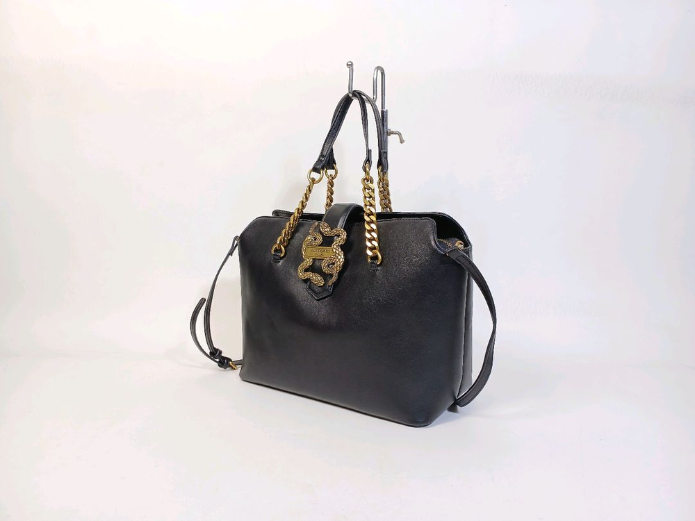 저스트까발리 아이코닉 스네이크 검정가죽 여성 토트백 이미지