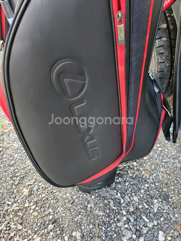 렉서스 블랙&레드 스탠드 캐디백 미사용--1