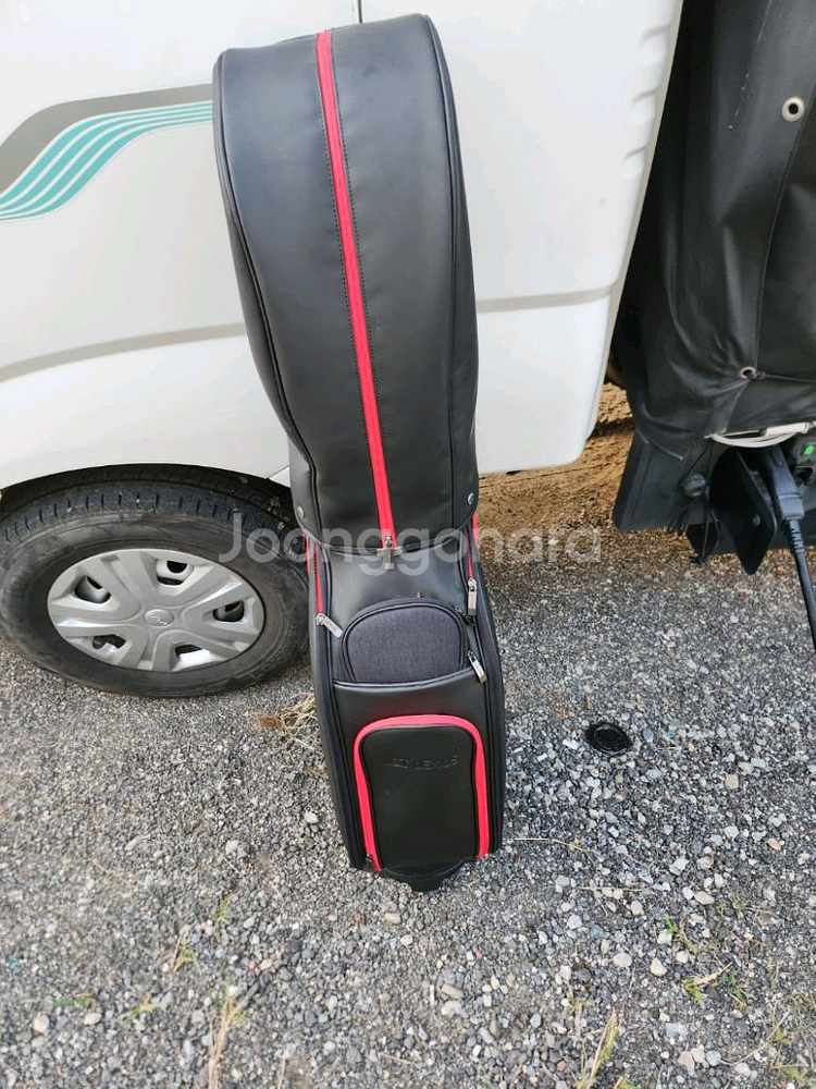 렉서스 블랙&레드 스탠드 캐디백 미사용--0