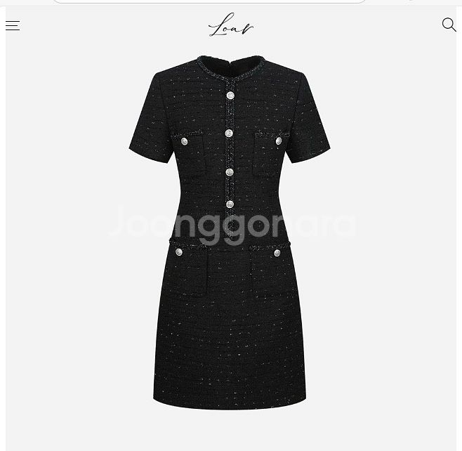 Loar 로아르 루미너스 트위드 드레스 블랙 M--0