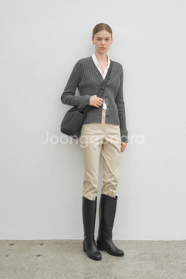 유메르 세레나 슬림핏 팬츠 베이지--0