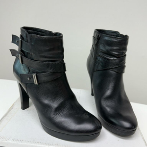 블랙 가죽 앵클부츠(250)