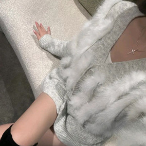 고퀄리티 폭스퍼 루즈핏 니트가디건 수입의류 포켓가디건