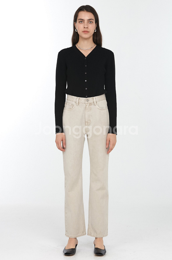 던스트 에센셜 세미 부트컷 진 샌드베이지--1