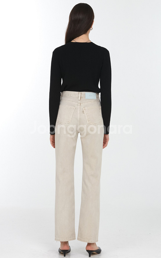 던스트 에센셜 세미 부트컷 진 샌드베이지--2