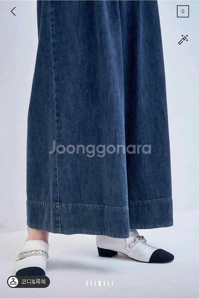 오브제 플리츠 와이드 데님팬츠44 랑방 타임 더캐시미어--3