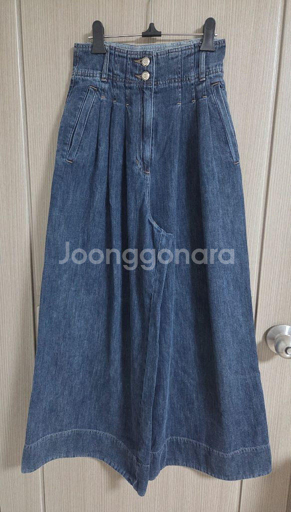 오브제 플리츠 와이드 데님팬츠44 랑방 타임 더캐시미어--5