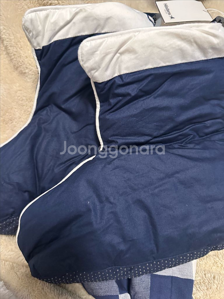 해스텐스 다운 실내화 네이비 새상품--1