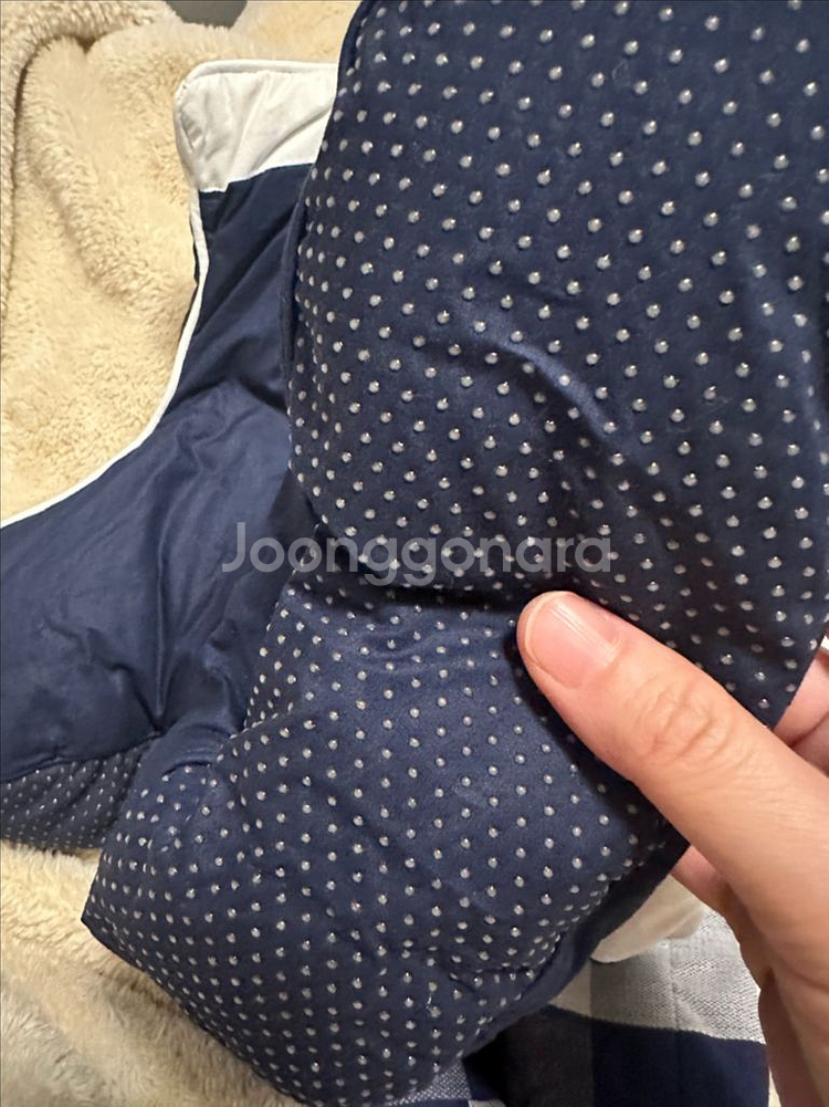 해스텐스 다운 실내화 네이비 새상품--3