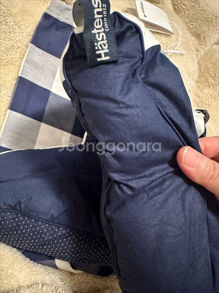 해스텐스 다운 실내화 네이비 새상품--4