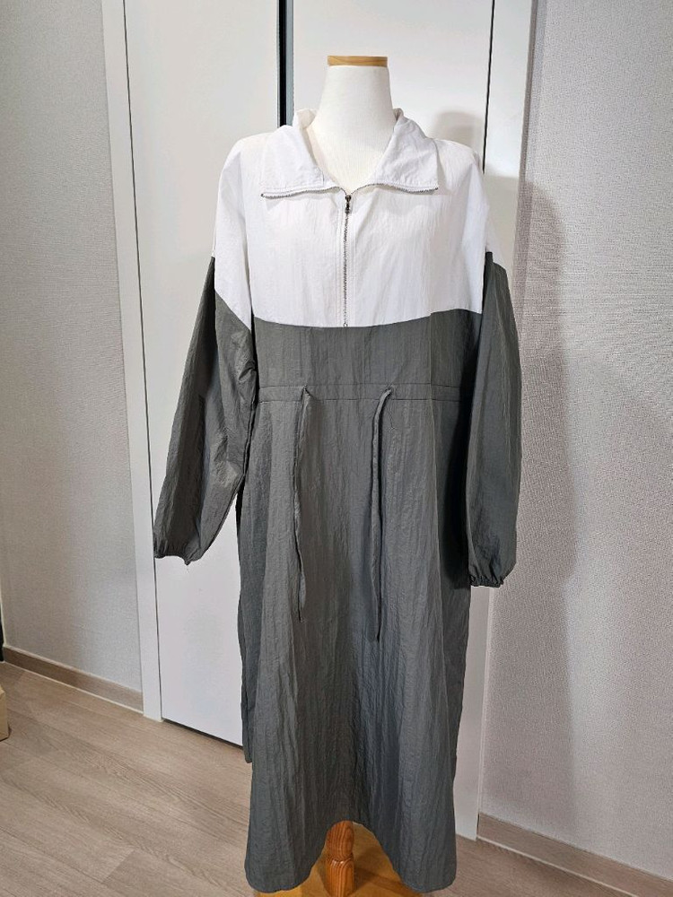 배색 바람막이 롱원피스(빅사이즈) 이미지