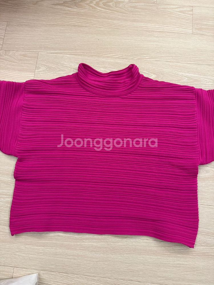 플리츠플리즈 크레페 니트 핑크--3