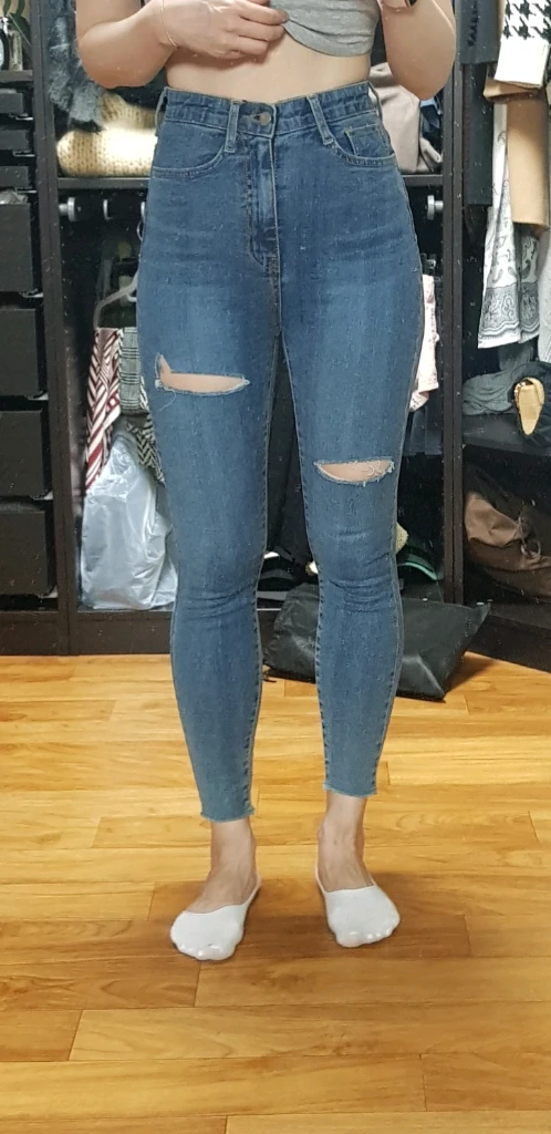 하이웨이스트 스키니진 이미지