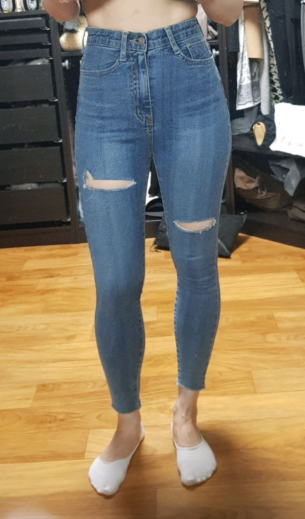 하이웨이스트 스키니진 이미지