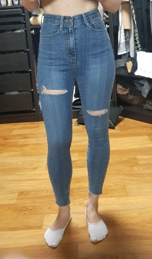 하이웨이스트 스키니진 이미지