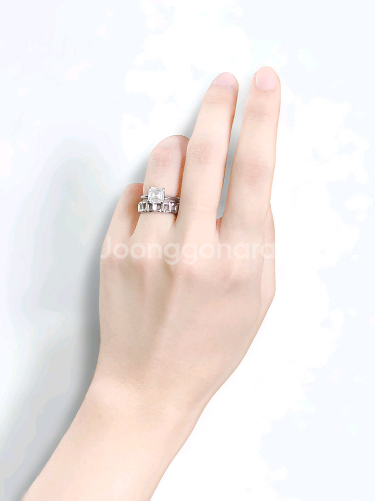 2캐럿 IGI D~E컬러 IF등급 애셔컷 랩다이아 반지--3