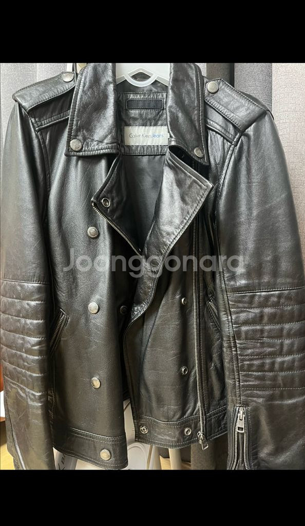 캘빈클라인 블랙 가죽 자켓 S--0