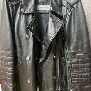 캘빈클라인 블랙 가죽 자켓 S