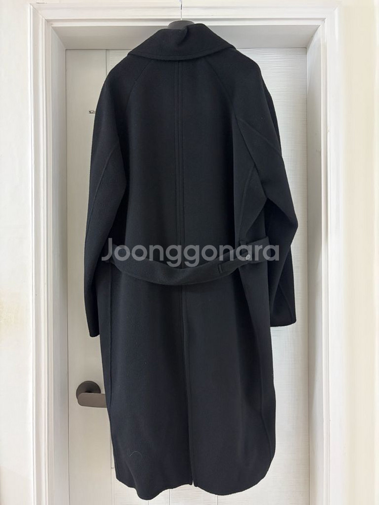 솔리드옴므 24fw 블랙 울캐시미어 발마칸 코트 48--1