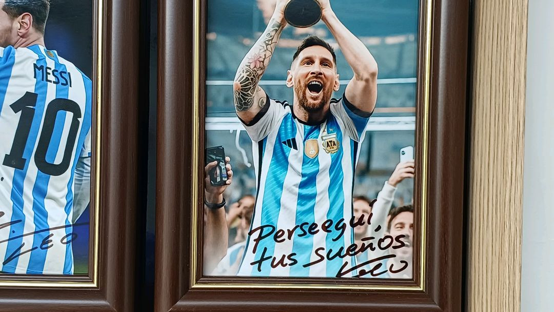 리오넬 메시 명언 & 사인 더블 프레임 (2722cm)--6