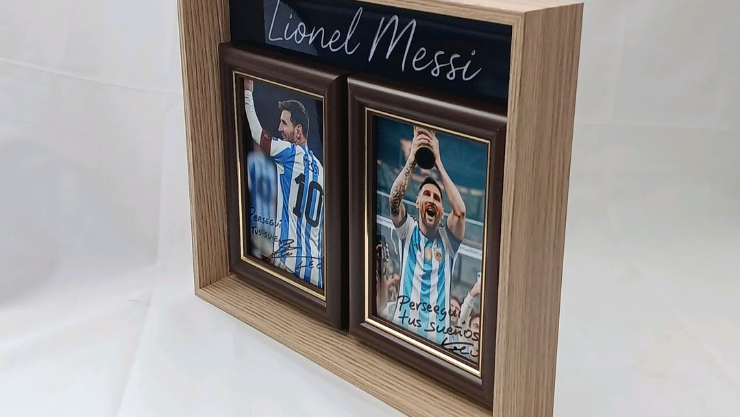 리오넬 메시 명언 & 사인 더블 프레임 (2722cm)--8
