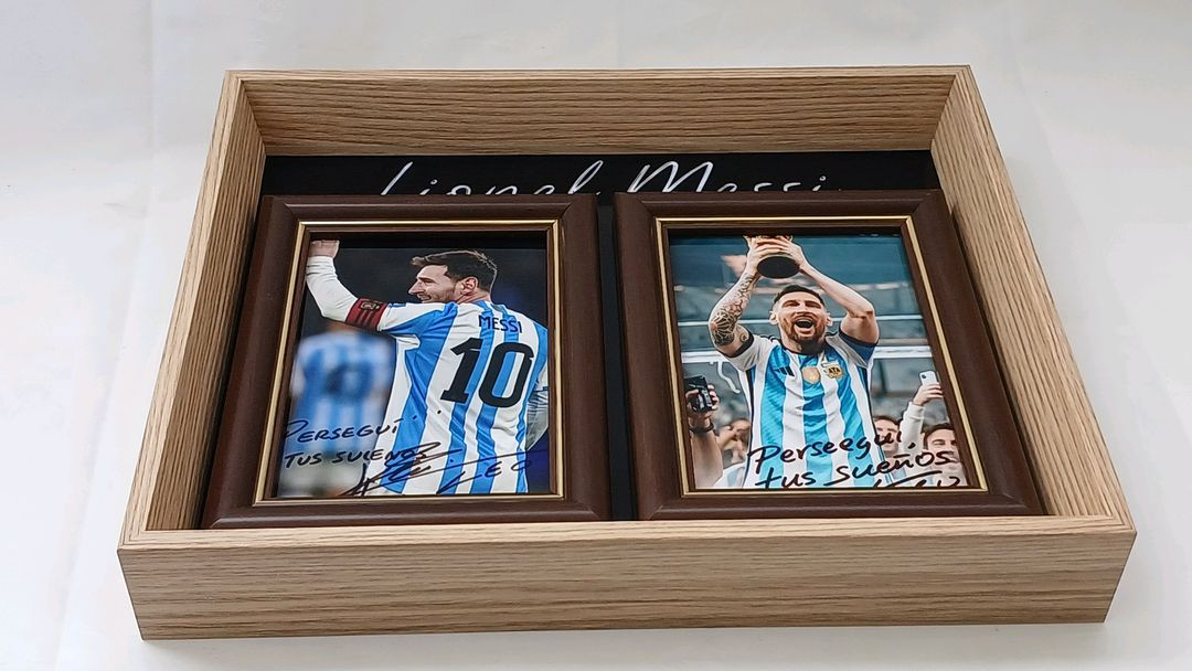 리오넬 메시 명언 & 사인 더블 프레임 (2722cm)--4