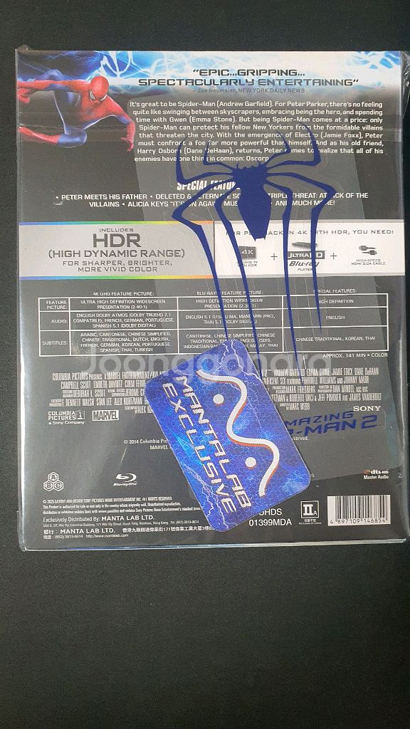 만타랩 어메이징 스파이더맨2 더블렌티A 블루레이--1