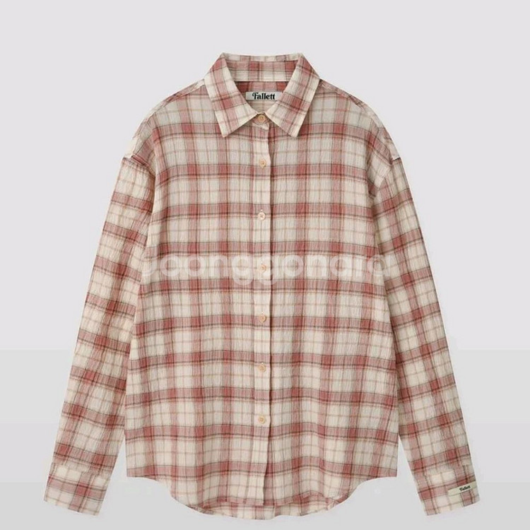 팔렛 여성 체크 셔츠 핑크 m사이즈--0