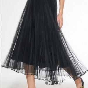 오브제 튤 스커트 블랙 44