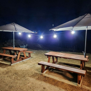 원목 야외테이블 바베큐 그릴 8인용 (1800mm)
