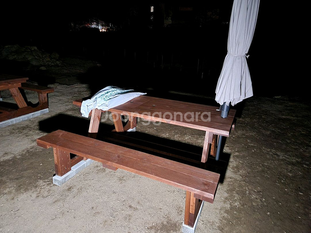 원목 야외테이블 바베큐 그릴 8인용 (1800mm)--1