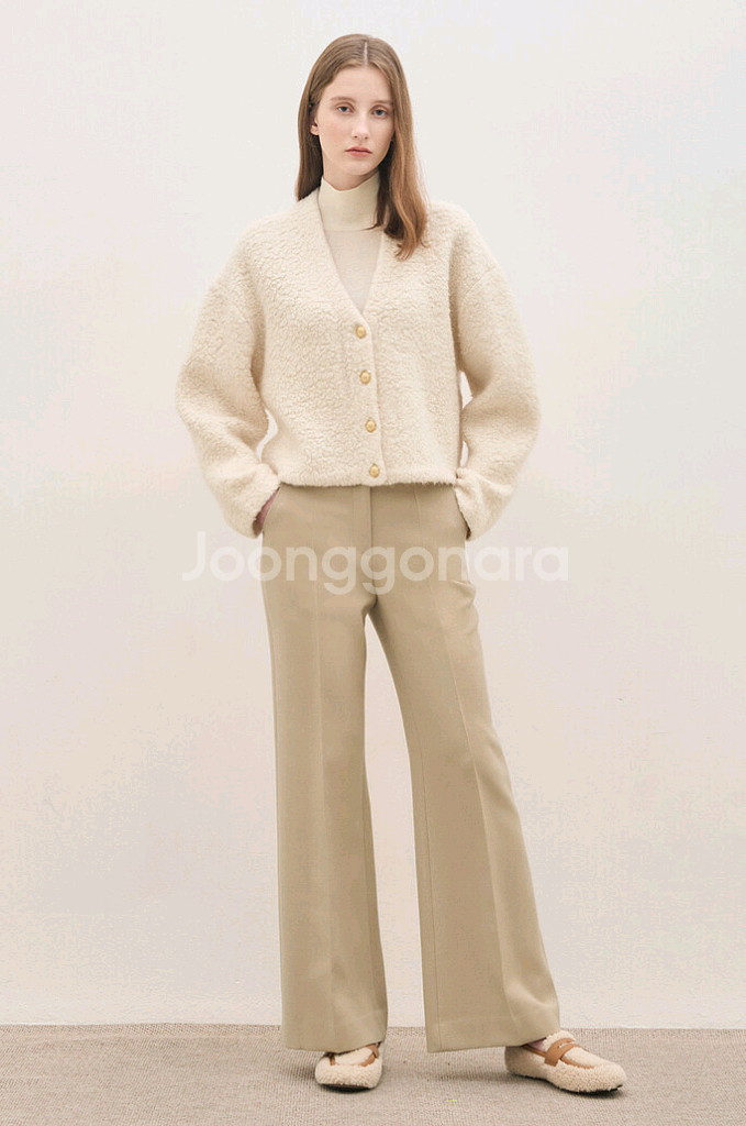 한섬 더캐시미어 실크 블렌드 부클 니트 자켓--0