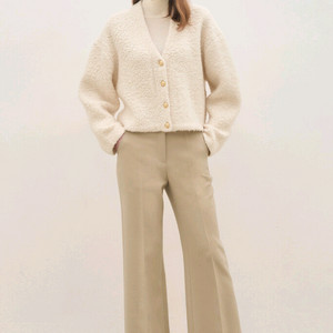 한섬 더캐시미어 실크 블렌드 부클 니트 자켓