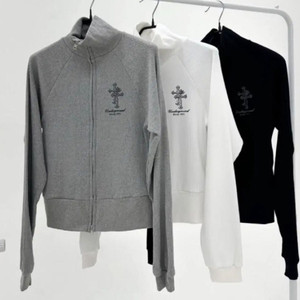 회색 투웨이 집업 자켓