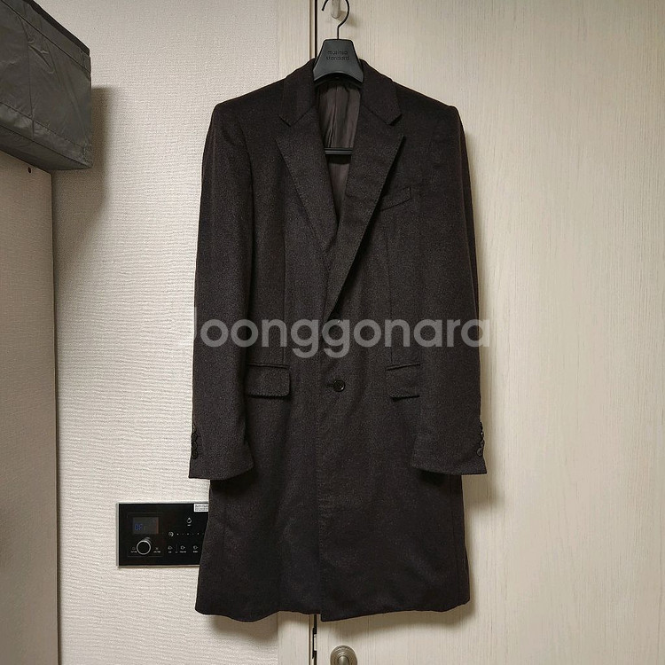 타임 캐시미어100% 싱글 코트 차콜 100--0