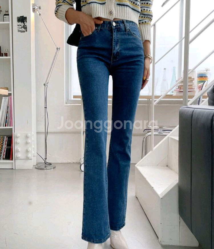 부츠컷 데님 청바지--2