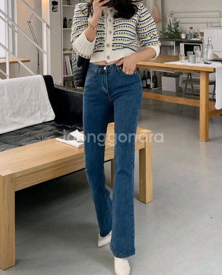 부츠컷 데님 청바지--1