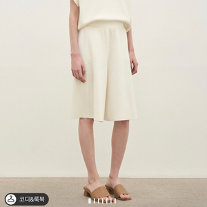 24 더캐시미어 울 블렌드 밴딩 버뮤다 니트 팬츠 타임