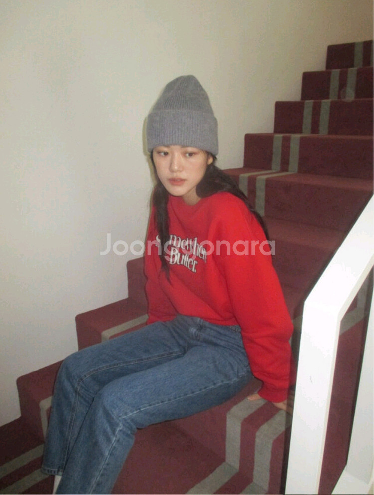 썸웨어버터 뉴 웨이브 로고 스웻셔츠 -레드--0