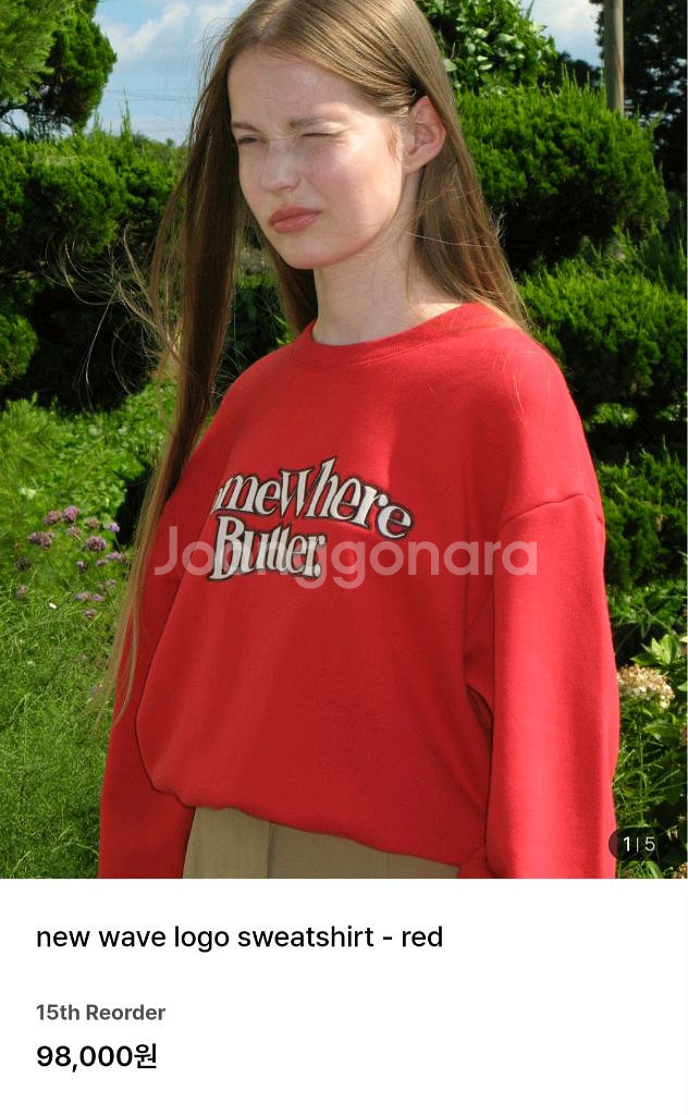 썸웨어버터 뉴 웨이브 로고 스웻셔츠 -레드--5