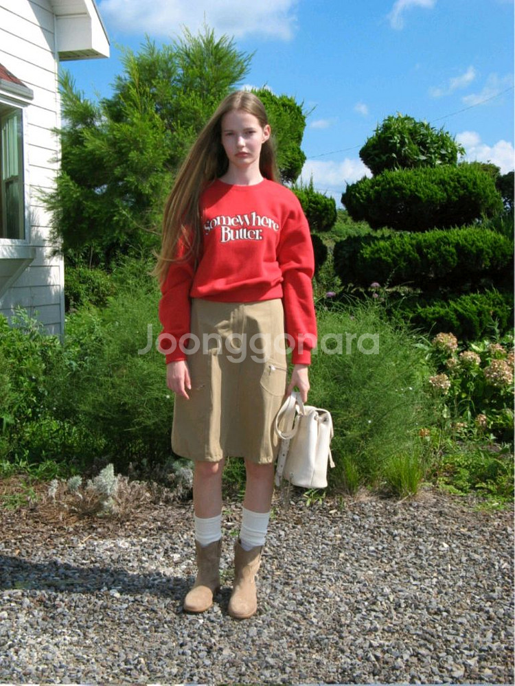 썸웨어버터 뉴 웨이브 로고 스웻셔츠 -레드--3