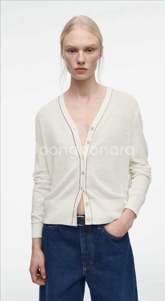 COS 메리노울 린넨 가디건--0