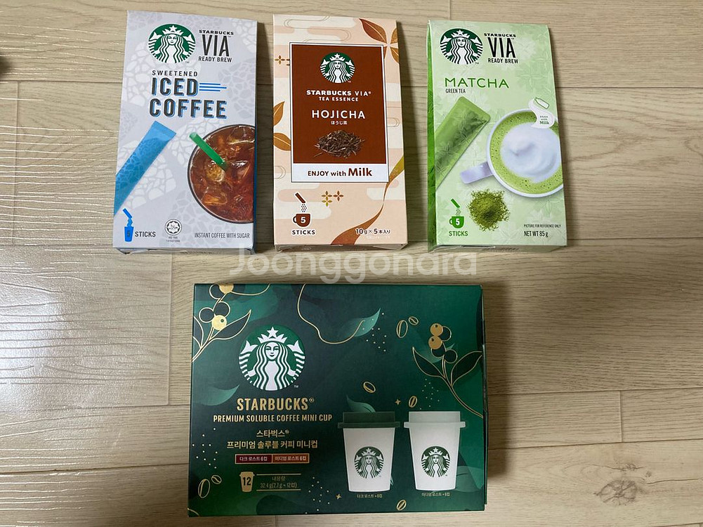 스타벅스미니컵커피,호지차,말차,아이스커피세트--0