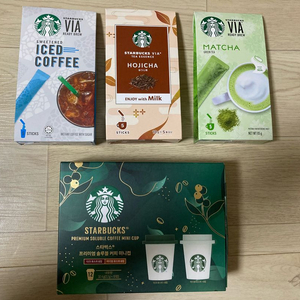 스타벅스미니컵커피,호지차,말차,아이스커피세트