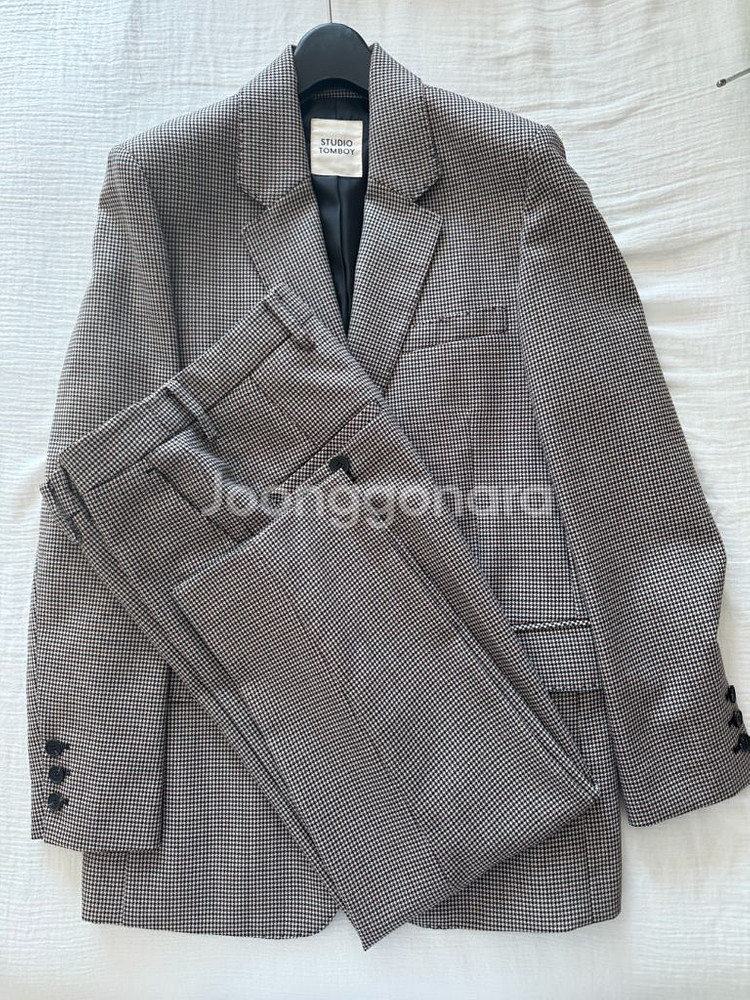 스튜디오 톰보이 체크 수트 셋업--1