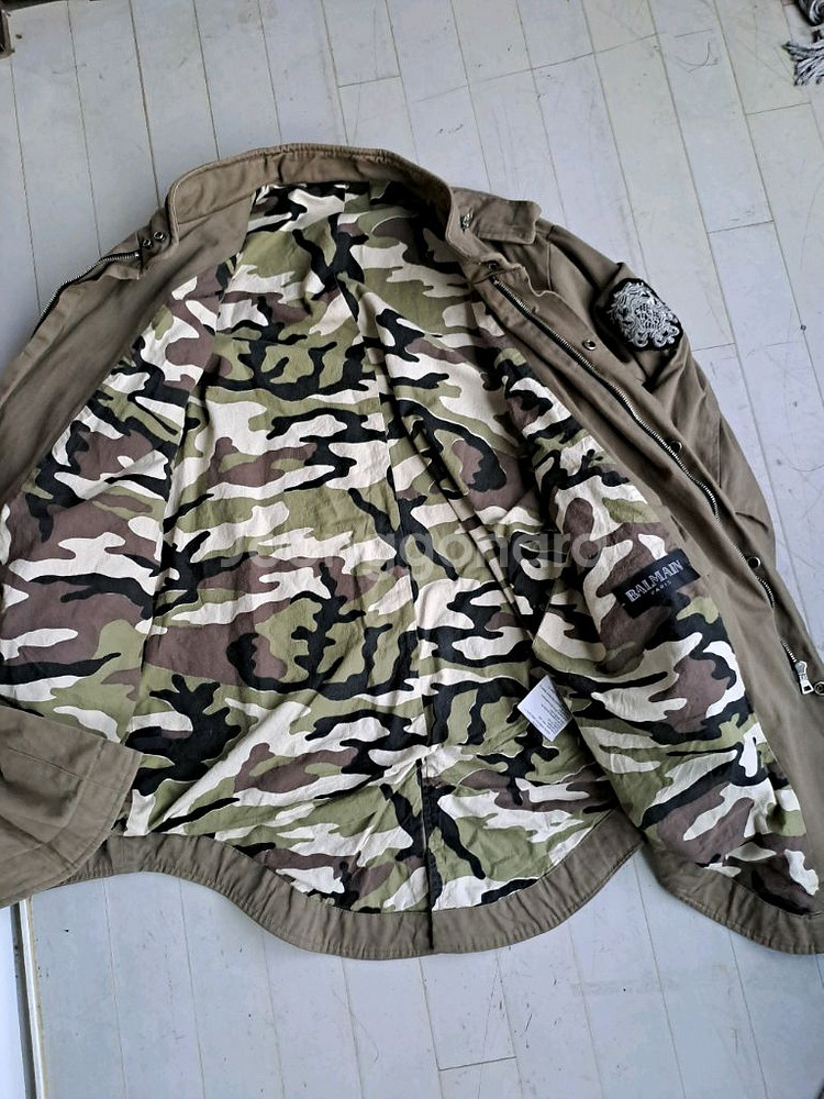 Balmain 카키 야상 점퍼--2