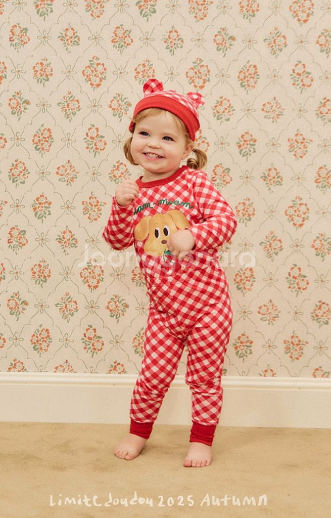 리미떼두두 수피마 핑크래빗세트 레드체크퍼피세트 베베XS--4