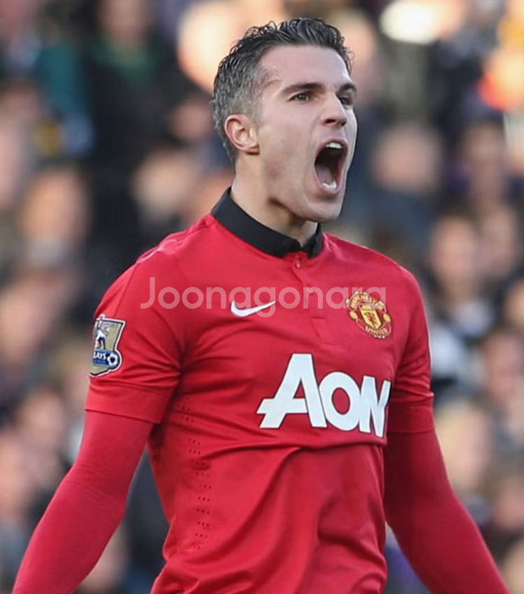 13 14 맨유 홈 반 페르시 유니폼 L 레플리카--8