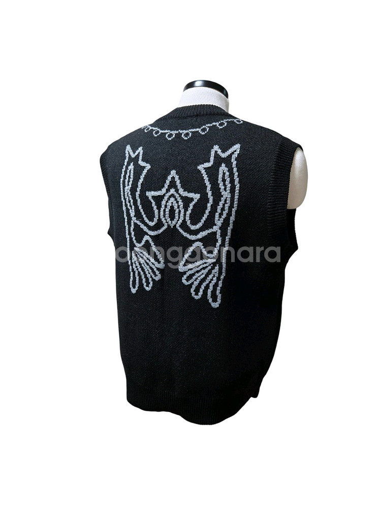 바스틱 웨스턴 패턴 니트 베스트--3